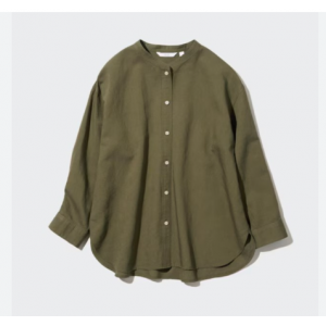 Kemeja Linen Olive 3/4